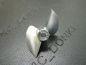 送料込み （逆プロペラ）プロペラCNC アルミ2枚ペラ スクリュー　Shaft bore=3.17mm Dia=30mm Pitch=1.4　品番CNCK-3014250R