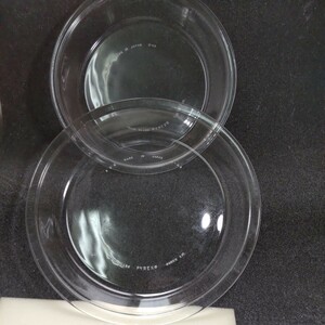 【雑貨】 食器 IWAK (イワキ) GLASS PYREX 耐熱ガラス 25cm 23cm 2皿セット パイ皿 プレート皿 トースター皿 中皿 電子レンジ 丸皿