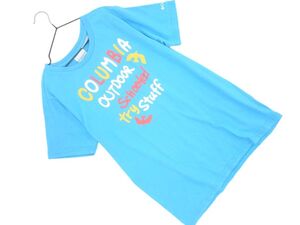 ネコポスOK Columbia コロンビア オムニテック プリント Tシャツ sizeM/水色 ■◆ ☆ ega3 レディース