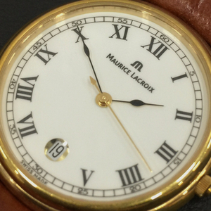 モーリス・ラクロア デイト クォーツ 腕時計 ホワイト文字盤 未稼働 付属品あり ブランド小物 maurice lacroix