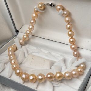 綺麗！天然無調色ネックレス12mm 42cm 冠婚葬祭 天然パールネックレス necklace jewelry 大珠 本真珠