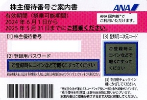 ＡＮＡ株主優待券１枚だけ売り。期限２０２５年５月３１日。