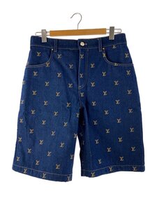 LOUIS VUITTON◆24SS/Embroidered Signature Denim Shorts/ショートパンツ/30/デニム