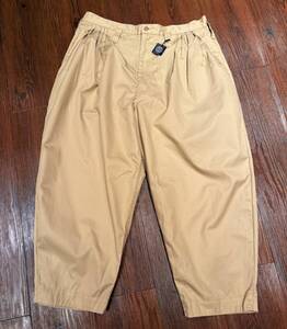 極美品 定価5.7万 Porter Classic GABARDINE BEBOP PANTS - KHAKI XL ギャバジン ポータークラシック ビバップパンツ ワイド