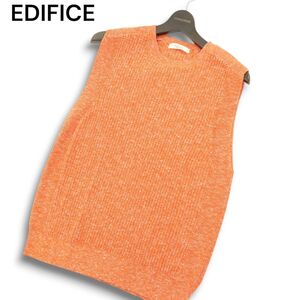 EDIFICE エディフィス 通年★ クルーネック ニット ベスト コットン100% ノースリーブ Sz.L メンズ　A4T11401_A#L