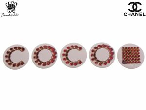 【Used 展示品】シャネル CHANEL ノベルティ 缶バッジ ブローチ ルージュココ COCO 口紅モチーフ 5個セット ホワイト