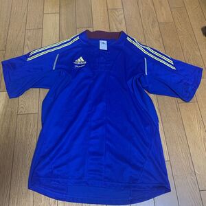 adidas アディダスプロフェッショナル半袖Tシャツ スポーツウェアロイヤルブルー 野球サイズSサッカー ゲームシャツ プラクティスラグビー