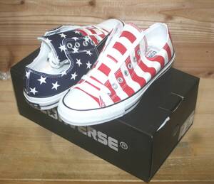 送料無料/新品☆ シューレース＆スリップオン2WAY ディテールアレンジモデル CONVERSE ALL STAR 100 PAIRFLAG SLIP OX (コンバース)