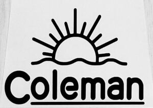 Coleman コールマン カッティングステッカー/Ｗ130mm Ｈ90mm/マットブラック/黒