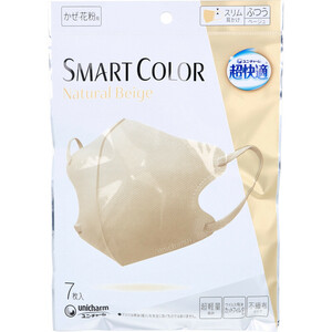 まとめ得 超快適マスク スマートカラー(SMART COLOR) ナチュラルベージュ ふつうサイズ 7枚入 x [12個] /k