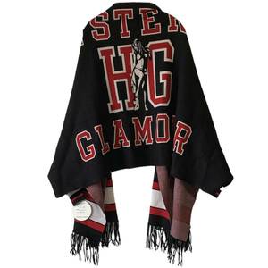 新品 HYSTERIC GLAMOUR ヒステリックグラマ COLLAGE LOGO ジャカード ショール カーディガン 袖付き ヒスガール Fサイズ ユニセックス