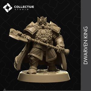 Collective Studio cs-220603 Dwarven King 3Dプリント D＆D メタルミニチュア メタルフィギュア TRPG ウォーハンマー