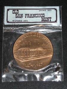 1874-1937年 サンフランシスコ造幣局財務省 記念カリフォルニアメダルトークン