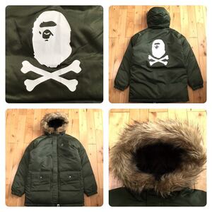 ファー付き ダウンジャケット Mサイズ FUR Hoodie Down Jacket a bathing ape BAPE SKULL エイプ ベイプ アベイシングエイプ i636