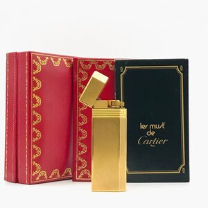 1円 美品 Cartier カルティエ ガスライター 総柄 ゴールド 着火良好 喫煙具 煙草グッズ h229