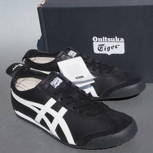  デッド!! 新品 28.5cm Onitsuka Tiger MEXICO 66 オニツカタイガー メキシコ 66 黒x白 レザー 天然皮革