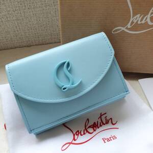 【新品・未使用】Christian Louboutin　Loubi54 コンパクトウォレット　ブルー　3235108