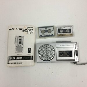 f300*80 【やや傷汚れ有】 マイクロカセットテープ2つ付 ◇ National MICROCASSETTE RECORDER MODEL No.RN-Z03