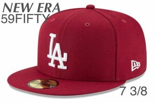 NEW ERA LOS ANGELES DODGERS AUTHENTIC COLLECTION 59FIFTY Cardinal Red 7 3/8 ニューエラ 59フィフティ ロサンゼルス ドジャース 58.7