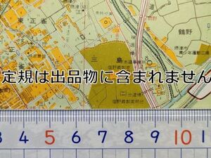 mC27【地図】昭和46年 摂津市[バス路線・停留所名入 阪急車輌部 昭和池 千里中央病院 ボギー製菓 三島中 日産コニー工場 大阪金属 鐘淵化学