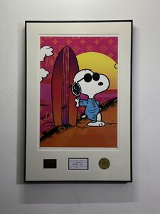 DEATH NYC 額付き 世界限定100枚 アートポスター SNOOPY スヌーピー LV ルイヴィトン 夕日 スケートボード 現代アート