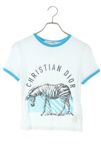 クリスチャンディオール Christian Dior 223T18A4499 サイズ:XS フロントプリントリンガーTシャツ 中古 OM10