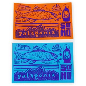 パタゴニア ソーホー ニューヨーク ステッカー ２枚セット PATAGONIA SOHO NYC 魚 フライ ご当地 店舗 アメリカ USA NY シール デカール