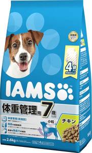 アイムス (IAMS) ドッグフード 7歳以上用 体重管理用 小粒 チキン シニア犬用 2.6kg