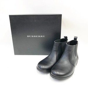 〇〇 BURBERRY バーバリー キッズ サイドゴアブーツ 21cm ブラック やや傷や汚れあり