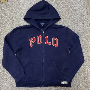 Polo Ralph Lauren スウェット パーカー L (14/16) ネイビー ロゴ フルジップ キッズ kids boys youth 子供服 ポロ ラルフローレン