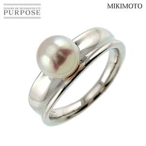 ミキモト MIKIMOTO 8号 リング アコヤ真珠 7.1mm Pt プラチナ パール 指輪 Akoya Pearl Ring 90238170