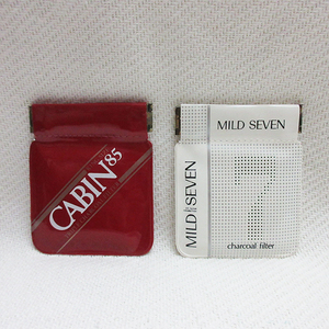 #1 セット■MILD SEVEN・CAVIN ポケット吸いがら入れ 携帯灰皿 ポケット灰皿 マイルドセブン キャビン ヴィンテージ レトロ