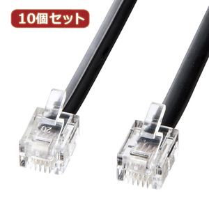 10個セット サンワサプライ モジュラーケーブル(黒) TEL-N1-7BKN2 TEL-N1-7BKN2X10 /l