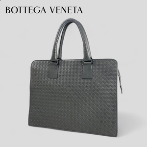 ■BOTTEGA VENETA■ イントレチャート ダブルZIP ビジネスバッグ ブリーフケース 書類鞄 グレー 3コンパートメント