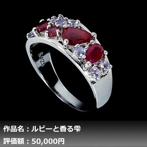 【1円新品】イケゾエガレ｜2.00ct 天然ピジョンブラッドルビー&タンザナイト K14WG仕上リング 13号｜作家モノ｜本物保証｜NGL鑑別対応