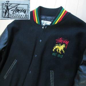 ★即決送込★状態◎ L 初期 USA製 STUSSY スタジャン ラスタ Varsity Jacket old oldstussy オールド ステューシー l xl one love