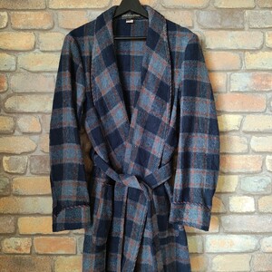 ☆スモーキングガウン☆60’s-70’s LloydAttree&Smith SmokingGown Check MADE IN ENGLAND ビンテージ イギリス製 ウールガウン チェック