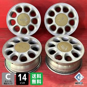 【送料無料】中古 トヨタ カリーナED純正 14x6.0+45 100-5H アルミホイール4本SET【46681831】