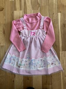 新品 エコネコ 長袖 ワンピース ゆめかわ ピンク 110センチ