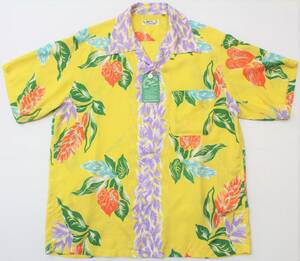 YHS19東洋Lトロピカルフラワー レイ 半袖 アロハシャツLEI TROPICAL FLOWERSハワイアンシャツSUN SURFサンサーフSS33312