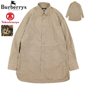 【B2920】【新品同様】【高島屋】【オールド】BURBERRYS バーバリーズ 長袖シャツ ボタンダウンシャツ ノバチェック サイズS