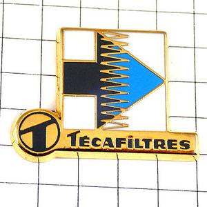 ピンバッジ・車のフィルター青い矢印 TECAFILTRES FILTERS◆フランス限定ピンズ◆レアなヴィンテージものピンバッチ