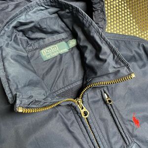 ラルフローレン Ralph Lauren 綿ポリ フルジップ フード ブルゾン フード付 収納可 Mサイズ 紺 ネイビー パーカー