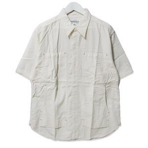 SASSAFRAS ササフラス 半袖シャツ FEEL SUN SHIRT 1/2 フィールサンシャツ 5oz シャンブレー コットン 日本製 ナチュラル XL 27107745