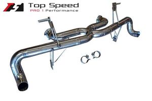 アウディ R8 4.2L V8用マフラー (直管仕様Xパイプ) (USAメーカー Top Speed製) 新品送料無料