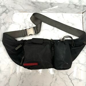 Authentic PRADA SPORTS y2k crossbody bag プラダスポーツ ウエストポーチ ベルトバッグ archive ヴィンテージ 黒ブラック レッドライン