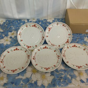【俊山】 小皿 赤絵風 銘々皿 和食器 5枚セット
