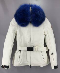 ☆ MONCLER モンクレール GRENOBLE グレノーブル 53063 ダウンジャケット ファー取り外し可能 S ホワイト ブルー 冬