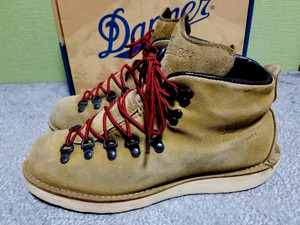 箱付 USA製 DANNER ダナー マウンテンライト ベージュスエード US8ハーフ 26,5cm // 登山靴 トレッキングブーツ ビブラム