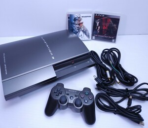 美品/ 動作品 SONY PS3 ソニー プレイステーション3 メタルギアソリッド4 CECHH00_MG 40GB コントローラ MGS4 + ゲームソフト(H-187)